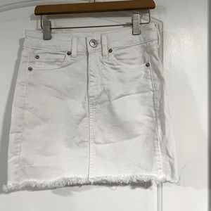 American Eagle White Denim Mini Skirt 0
